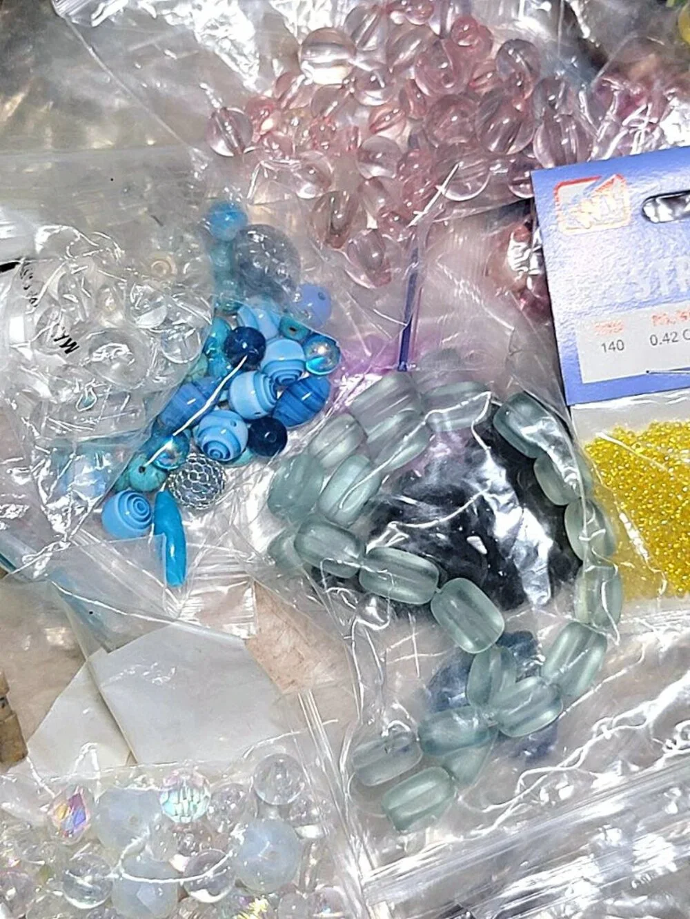 HUGE 4.5lb Destash Lot Jewelry Making Beads Findings Cabachons Various Mats #G